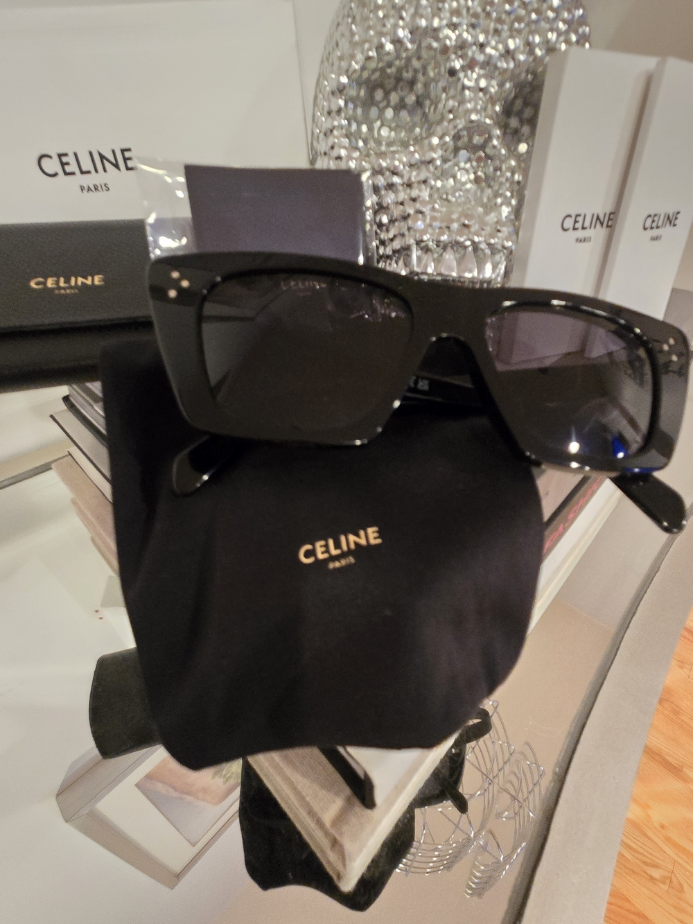 Celine Black Butterfly Shape Frame Sunglasses